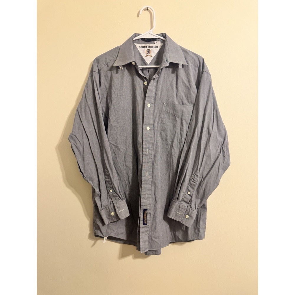 Vintage Tommy Hilfiger Men's Blue Button Down 15 1/2 -33 Shirt